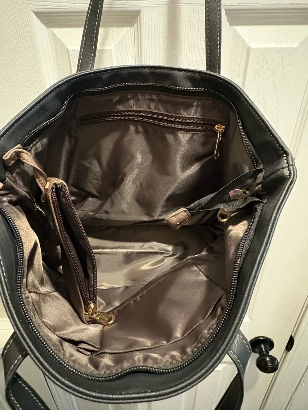 Black and Brown Two-Tone Tote Bag - Classic Everyday Carry